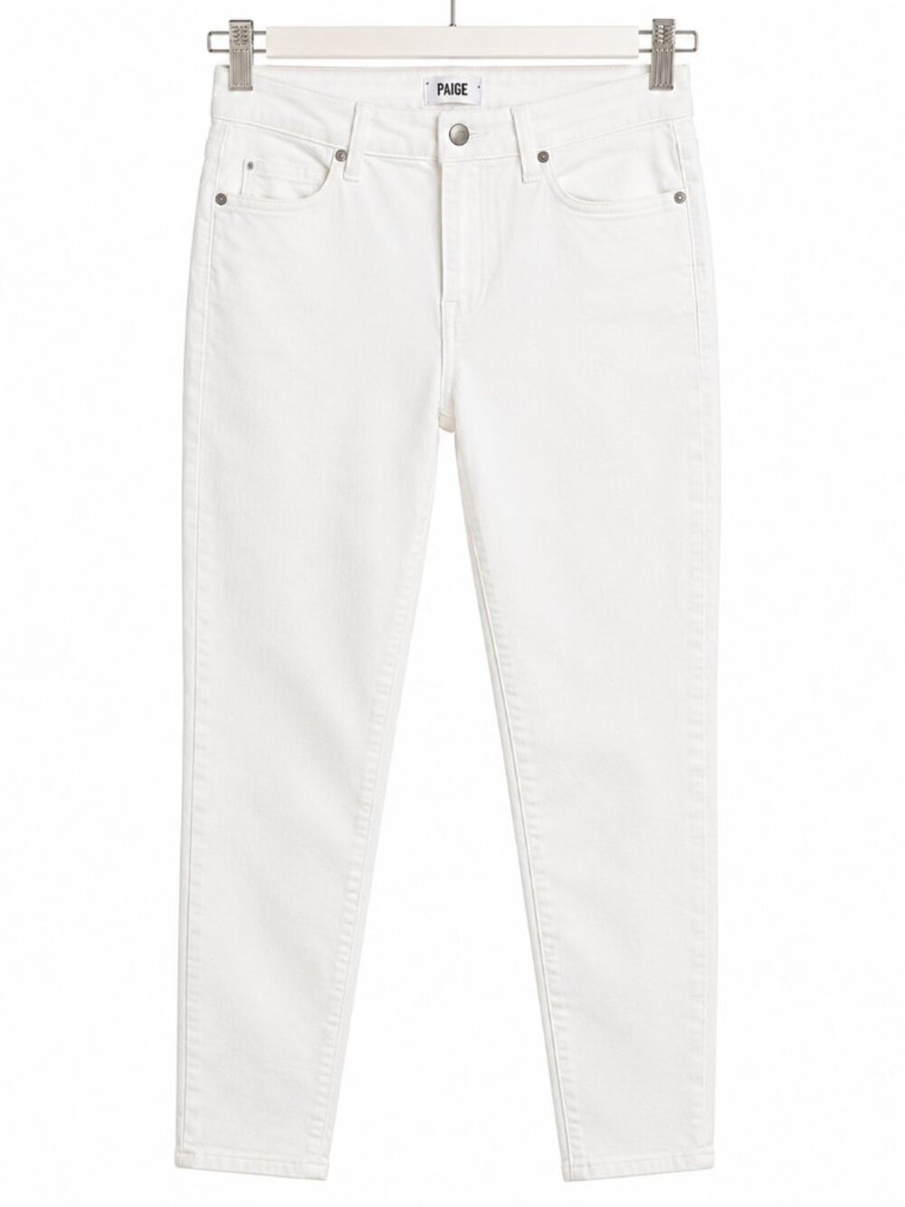 PAIGE Verdugo Crop Jeans Women's Size 26 White Skinny Ankle Denim Stretch